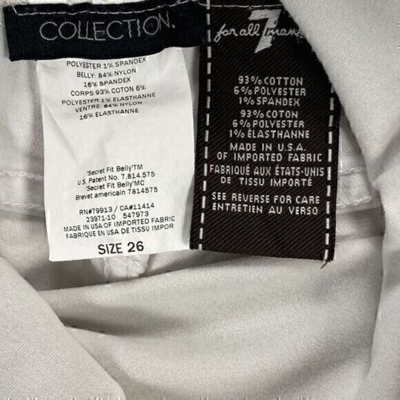 7 For All Mankind Maternity Jeans Womens 26 Skinny Ankle White stretch Pants - Picture 13 of 13